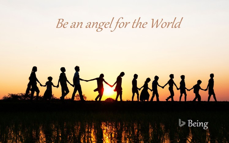 Silhouette Indian girls and boys